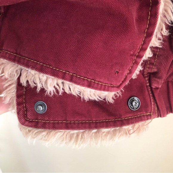 ❌Free People Owen Sherpa Lined Jacket Red Size Small - Picture 5 of 9